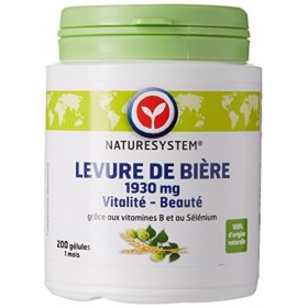Naturesystem Levure de bière 1930 mg Vitalite - Beaute 200 Gelules 1 mois 82 g