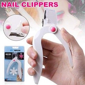 Gizayen U-Shaped Art Nail Edge Clipper Cutter Acrylic Gel Tips French Trimmer Manicure Tool 3 Styles Cutting Ways