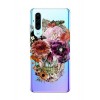 Oihxse Clair Crystal Soft Silicone Compatible pour Realme X50 5G Coque Transparente TPU Crâne Rose Motif Design Housse Ultra 