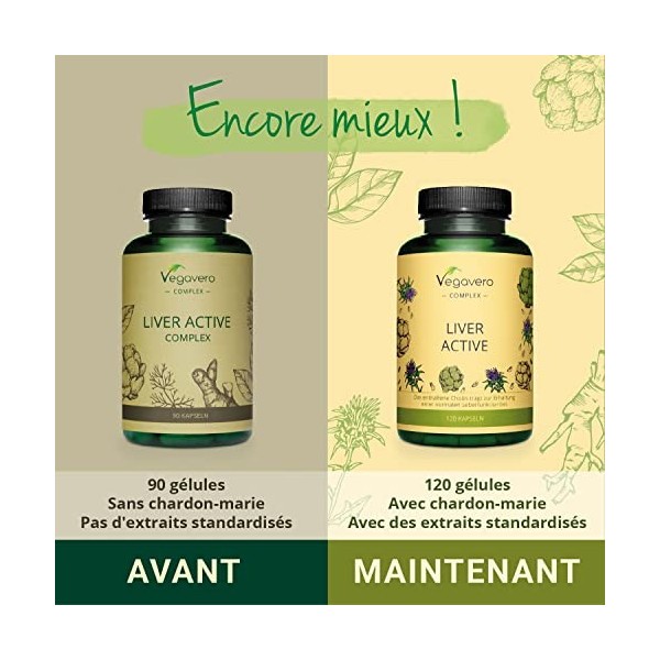 DETOX FOIE | Chardon Marie + Pissenlit + Artichaut + Choline | 80% De Silymarin | 120 Gélules | Détoxifiant Hépatique + Diges