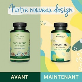 CHOLINE Vegavero® | Avec 3 Formes Actives : L-Choline Bitartrate, CDP Citicoline et Phosphatidylcholine | Sans Additifs | Fon