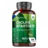 Choline Bitartrate, 714 mg Par Portion -180 Gélules Vegan 3 Mois - Maintien dune Fonction Hépatique Normale, Contibue au M