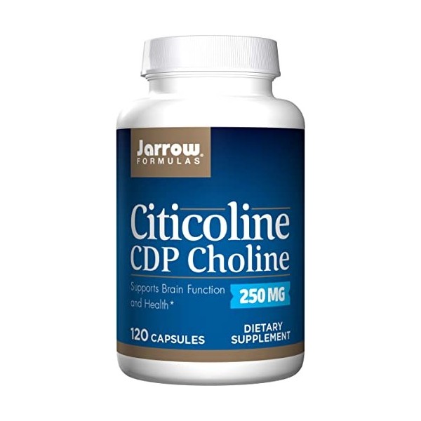 Jarrow Formulas, Citicolin CDP Choline , 250mg, Hautement Dosé, 120 Capsules, Testé en Laboratoire, Sans Gluten, Sans Soja, 