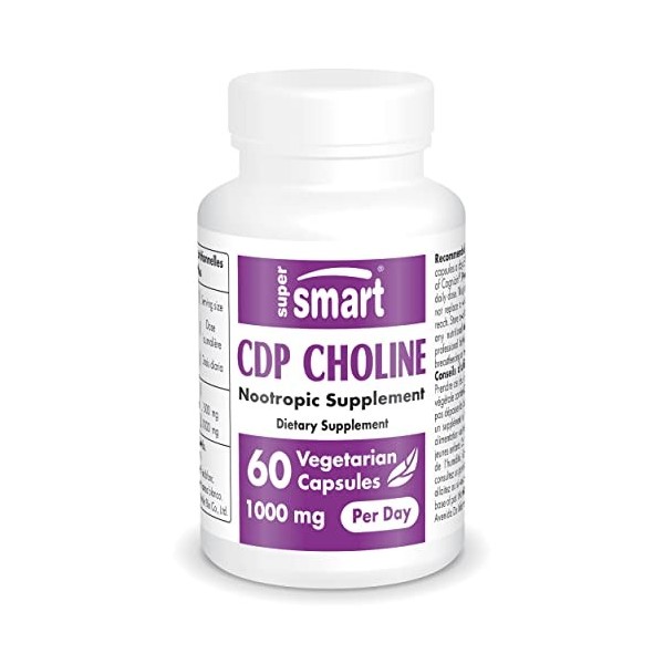 CDP Choline 1000 mg par jour Cognizin® - Aide au Fonctionnement Normal du Système Nerveux - Choline Brevetée - Formule à la