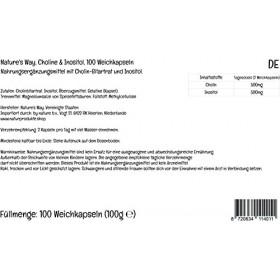 PremiumVital, Natures Way Choline & Inositol, 100 Capsules, avec Pilulier Pratique, Testé en Laboratoire, Sans Gluten, Sans 