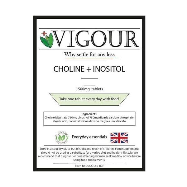 Choline + Inositol - 90 comprimés haute résistance 1500 mg
