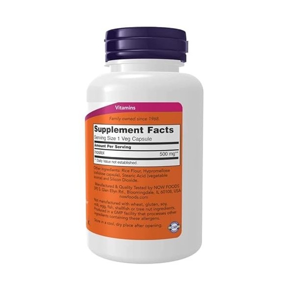 NOW Foods Inositol 500 mg – 100 gélules