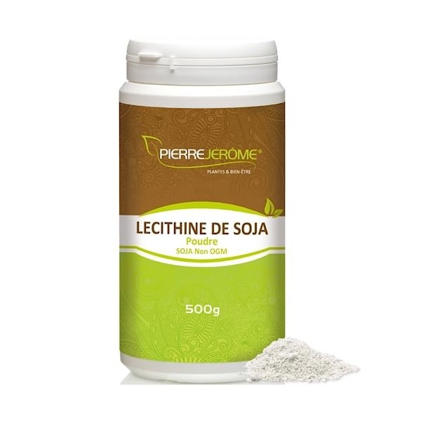 Pierre Jérôme - Lécithine de Soja 500g en poudre - Maintien du taux de cholestérol, Digestion, Oméga 3