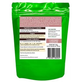 NAKURU | Lécithine de Soja | Gamme Boost | Fabriqué en France | "LOr Vert !" | 60 Capsules de 1700mg / Poids Net: 102g 
