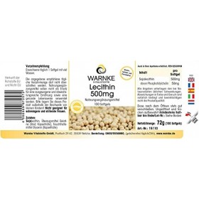 Lécithine 500mg - 100 gélules - Lécithine de soja | Warnke Vitalstoffe
