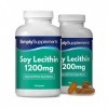 Lecithine 1200mg |Extrait de Graines de Soja non Génétiquement Modifiées | 240 Gelules | Jusqu’à 8 mois de Bienfaits | Simply