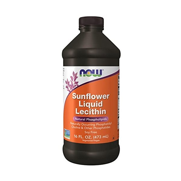 Now Foods, Liquid Sunflower Lecithin Lécithine de Tournesol Liquide , Vegan, 473ml, Testé en Laboratoire, Sans Soja, Sans Gl