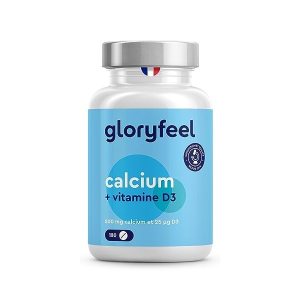 Complexe Calcium Pur 800mg + Vitamine D3 25 µg Hautemement Dosée, 180 Comprimés 3 mois , Soutient les Os et les Dents*, Favo
