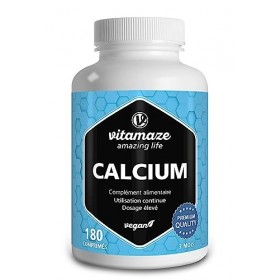 Calcium Carbonate à Forte Dose -180 Comprimés pour 3 Mois - 800 mg de Calcium par Dose Quotidienne - Naturel Complément Alime
