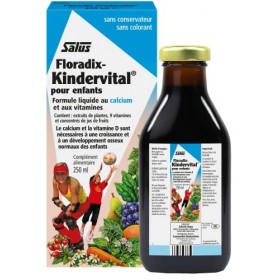 Salus Floradix Kindervital, Pour Enfants, Formule Liquide Enrichie en Calcium et Vitamine D pour la Santé et le Développement