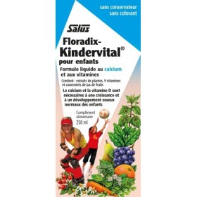 Salus Floradix Kindervital, Pour Enfants, Formule Liquide Enrichie en Calcium et Vitamine D pour la Santé et le Développement