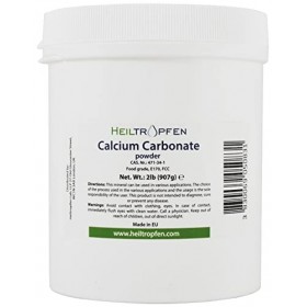 Poudre de carbonate de calcium | Ingrédient de qualité pharmaceutique | 2 lb - 907 g | Calcaire de la plus haute pureté | Hei