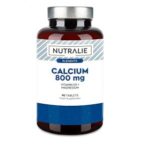 Calcium Magnésium Vitamine D3 - Carbonate de Calcium 800mg - Complément Haute Dose Maintien dOs, Dents et Muscles - Calcium 