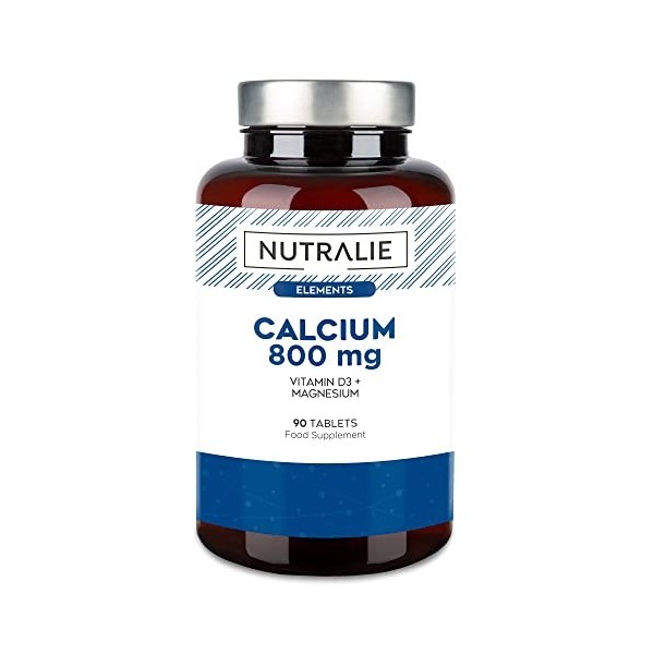 Calcium Magnésium Vitamine D3 - Carbonate de Calcium 800mg - Complément Haute Dose Maintien dOs, Dents et Muscles - Calcium 