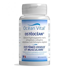 Collagène Calcium Vitamines C et D - Phytosud Ostéocéan Complément Alimentaire - Systèmes Osseux & Musculaires - 80 Comprimés