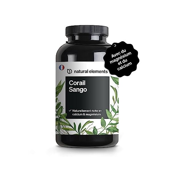 Corail marin sango – 180 gélules – 660 mg de calcium – 330 mg de magnésium – source naturelle de calcium et de magnésium – co