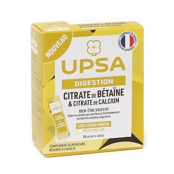 UPSA Citrate de Bétaïne et Citrate de Calcium 10 Sachets