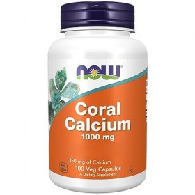 Now Foods, Coral Calcium, 1000mg, Haute Dosé, Calcium de Corail, 100 Capsules végétaliennes, Testé en Laboratoire, Sans Glute
