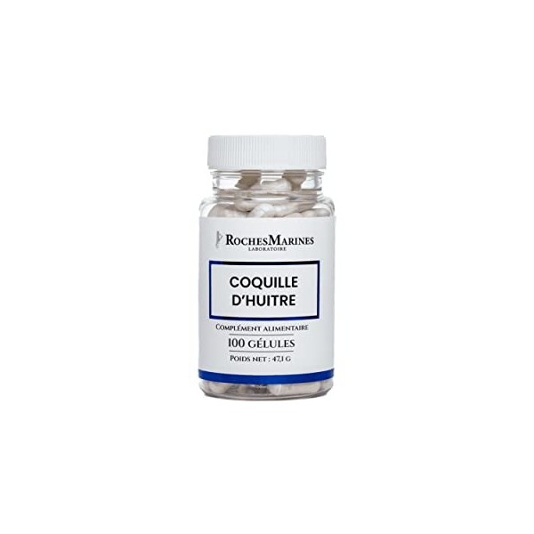 Roches Marines - Complément alimentaire Coquille dhuître - Apport en calcium naturel - Capital osseux - Confort osseux - 100