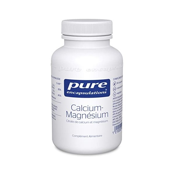 Pure Encapsulations - Calcium-Magnésium Citrate - Citrate de Calcium Végan avec Magnésium Hautement Absorbable - 90 Gélules