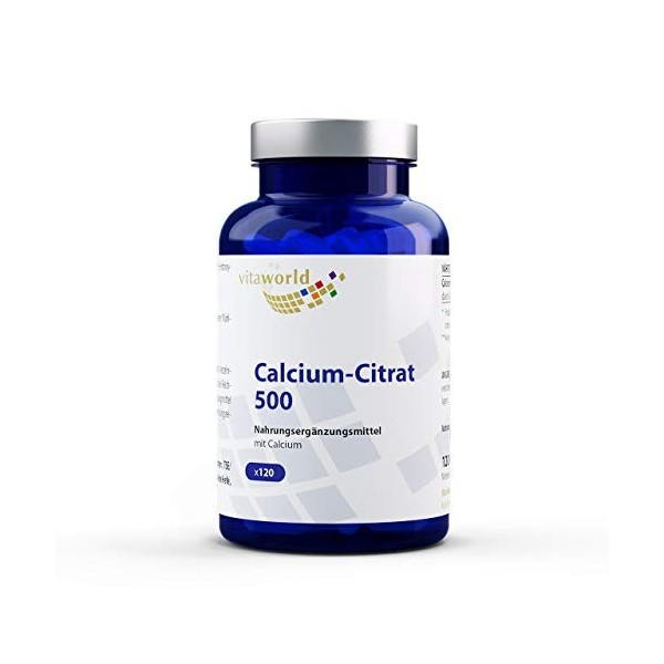 Citrate de Calcium 500 120 Capsules Végétalien Made in Germany