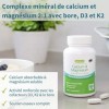 Calcium & Magnésium Vegan – Complexe Minéral à base de plantes pour la santé des os avec Vitamine D3, K2 et Bore, 60 comprimé