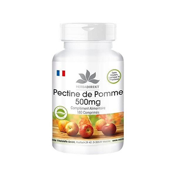Pectine de Pomme 500mg - 180 comprimés - Calcium | HERBADIREKT by Warnke Vitalstoffe