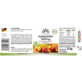 Pectine de Pomme 500mg - 180 comprimés - Calcium | HERBADIREKT by Warnke Vitalstoffe