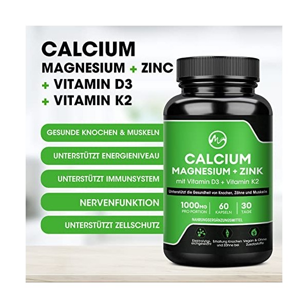 Calcium, magnésium & zinc Avec vitamine D3, K2