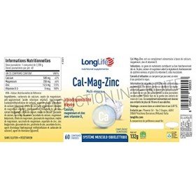 Cal-Mag-Zinc LongLife | Complément à base de calcium, magnésium et zinc, avec vitamine D | Biodisponibilité élevée | Aide le 