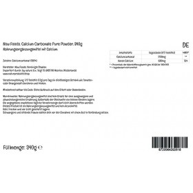 Now Foods, Calcium Carbonate Pure Powder, 600mg de Calcium par Jour, Haute Dosé, 340g de Poudre végétalienne, Testé en Labora