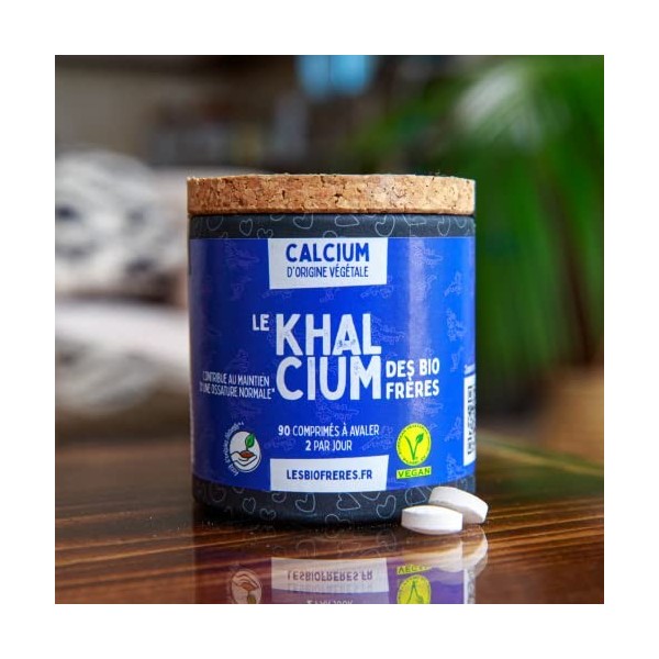 Les Bio Frères – Calcium d’origine naturelle – Lithothamne – 90 comprimés à avaler – Compléments alimentaires – 45 jours de c