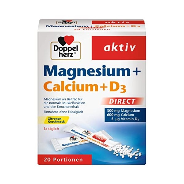 Lot de 3 cœurs en magnésium + calcium + D3 direct 3 x 20 portions 