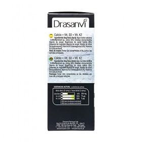 DRASANVI Calcio Vitamina Minéraux Calcium Vitamine D3 + K2 90 Comp, Noir
