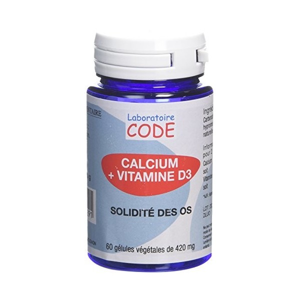 Laboratoire Code Calcium + Vitamine D3 Pilulier de 60 Gélules