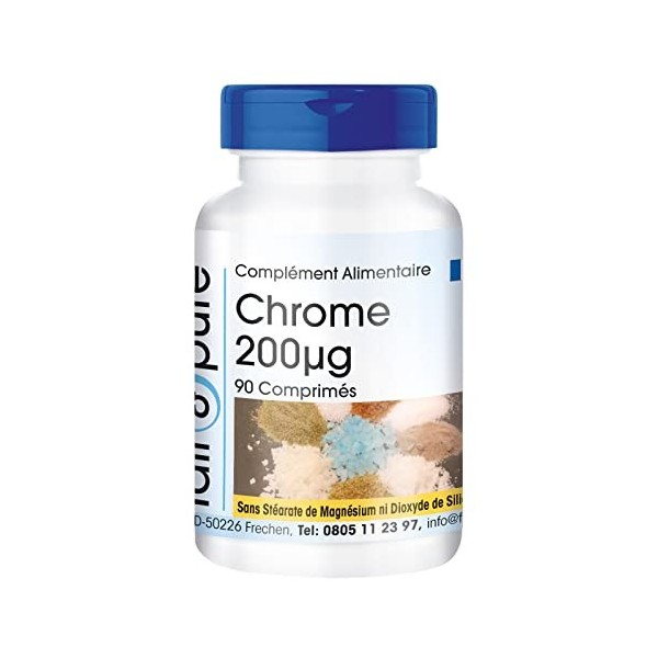 Fair & Pure® - Chrome 200µg - picolinate de chrome - végan - sans levure - 90 comprimés