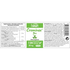 Supersmart - Crominex 3+ - Chrome Enrichi en Acide Fulvique et en Antioxydants Naturels - Favorise la Perte de Poids et le Ma