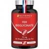 FER Bisglycinate + Vitamine C - 14 mg de Fer/Gélule - Procure 100% des Besoins Journaliers - Absorption & Biodisponibilité Ma