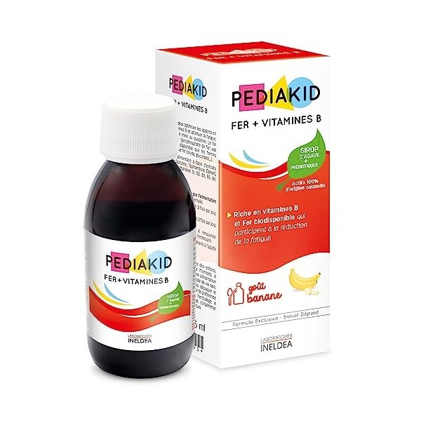 PEDIAKID - Complément Alimentaire Naturel Pediakid Fer + Vitamines B - Formule Exclusive au Sirop dAgave - Optimise les Appo