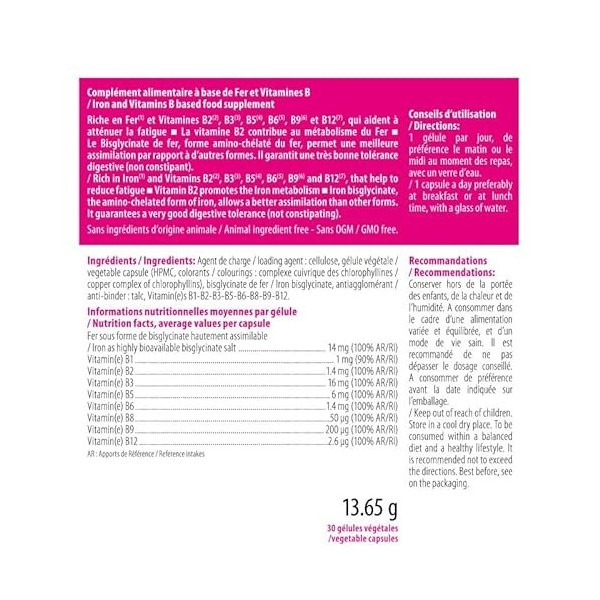 INELDEA SANTÉ NATURELLE - Suplefer - Aide à réduire la fatigue - Riche en Fer et Vitamines du groupe B - Fer microencapsulé p