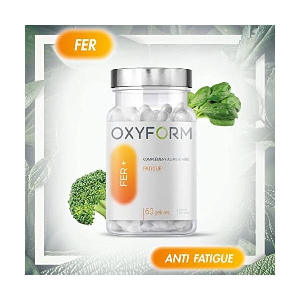 Laboratoires Oxyform I Complément Alimentaire Naturel Fer + I Capsules Vegan Haute Absorption I Vitalité & Anti Fatigue I Bis