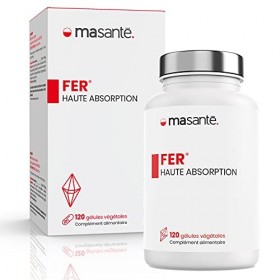 FER Lot de 2X120 gélules végétales | Complément Alimentaire Vegan Haute Absorption | Métabolisme énergétique et réduction de 