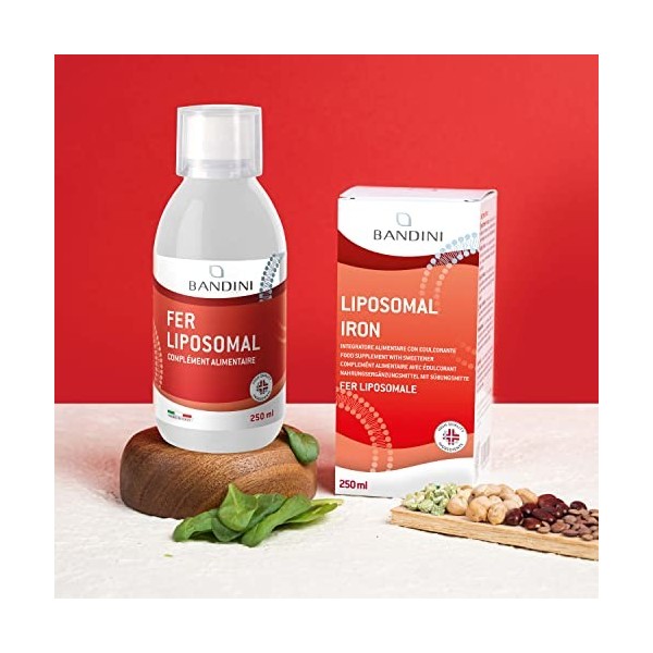 Bandini® Fer Liposomal 250 ml - Complément alimentaire liposomal liquide - Fer + Vitamine C - Haut Dosage, Absorption et Biod