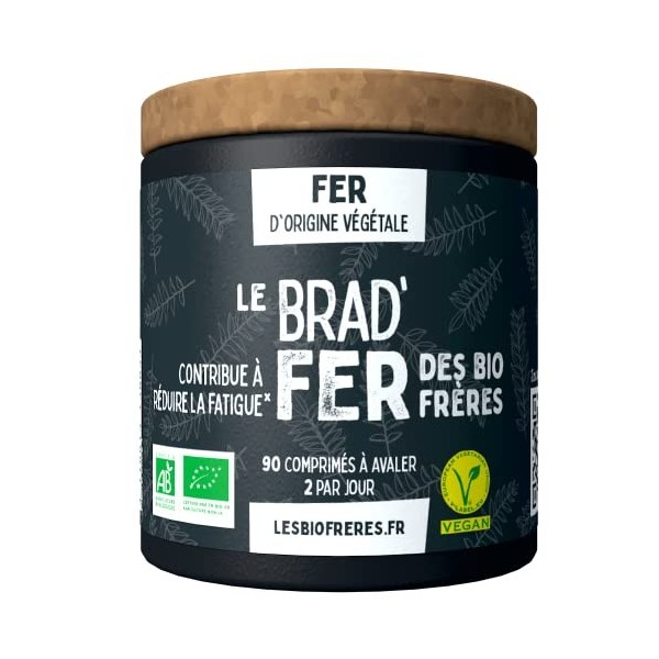 Fer – Origine naturelle - Extrait d’arbre à curry bio – 90 comprimés à avaler – Compléments alimentaires – 3 mois de cure – V