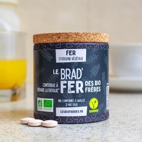 Fer – Origine naturelle - Extrait d’arbre à curry bio – 90 comprimés à avaler – Compléments alimentaires – 3 mois de cure – V